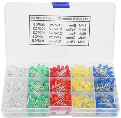 Ronte - LED Assortiment met 500 stuks in Rood, Geel, Blauw, Groen en Wit - Lichtgevende Diodes Kit