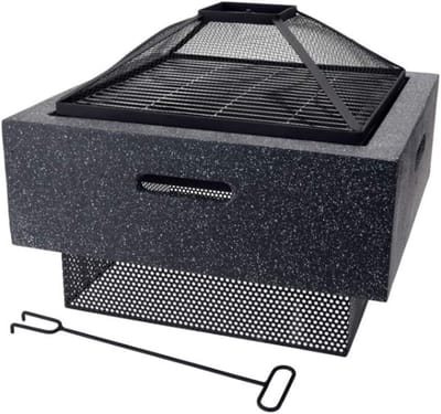Vuurkorf - Buitenhaard Tuin - Gezellige Avonden - Lichtbeton Zeer Stevig - 52 x 52 cm - Grijs