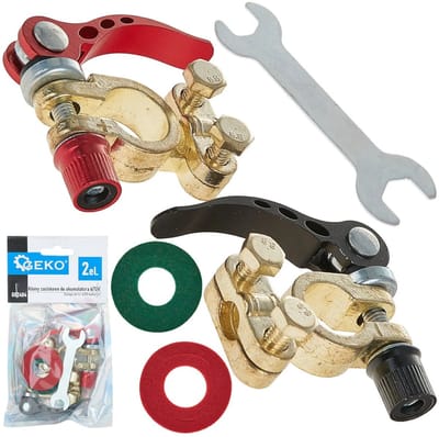 GEKO Klemmen Set - Snelle Installatie - 6/12V Batterijen - Hoogwaardige Messing - Inclusief Beschermpads
