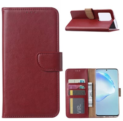 Hoesje Geschikt Voor Samsung Galaxy S20 Ultra Portemonnee hoesje / Boek hoesje - Bordeaux