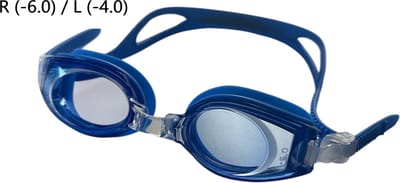 Kinderzwembril op sterkte - R (-6.0) / L (-4.0) - Blauw