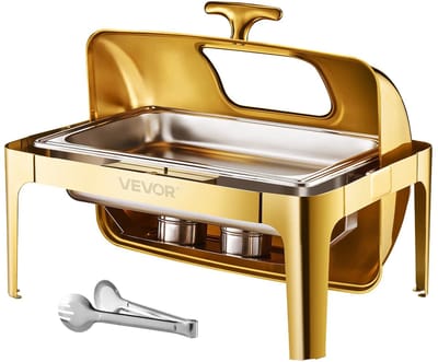 Solayne Food Warmer - Cateringschaal met deksel - Voedsel verwarmer - Food heater - Buffetstandaard - Buffet & Catering - Goud