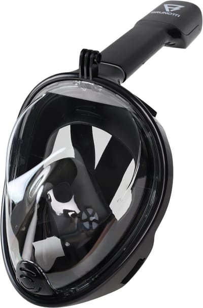 Brunotti Snorkelmasker Volwassenen L/XL - Full Face Duikmasker - Snorkelset - 180° Kijkhoek - Beslaat Niet - Zwart