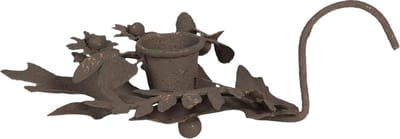 Clayre & Eef Kandelaar 13x9x3 cm Bruin IJzer Bladeren