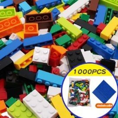 1000 STUKS Bulk Bouwstenen Creatief Educatief Speelgoed voor Kinderen STEM Leren Stenen Constructie Gratis willekeurige kleur grondplaat white