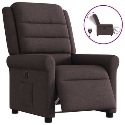 vidaXL - Fauteuil - verstelbaar - elektrisch - stof - donkerbruin