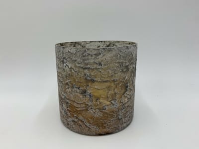 Waxinelichthouder / theelichthouder glas grijs wit oranje ø 10 cm | 81827 | Home Sweet Home | Stoer & Sober Woonstijl