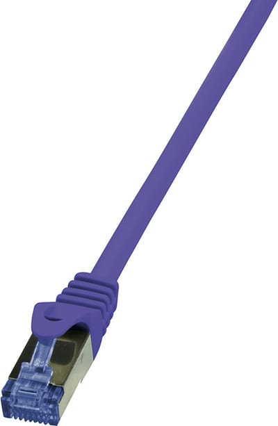 LogiLink CQ303VS RJ45 Netwerkkabel, patchkabel CAT 6A S/FTP 1.00 m Violet Vlambestendig, Halogeenvrij, Snagless 1 stuk(s)