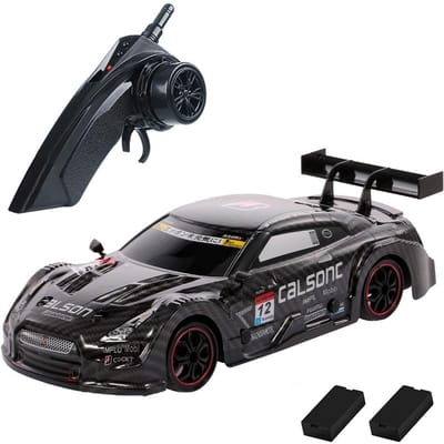 1/18 Renote contrôle voiture de course voiture à la dérive 28 km/h 4WD voiture de course à grande vitesse enfants cadeau RTR avec 2 2 battery noir