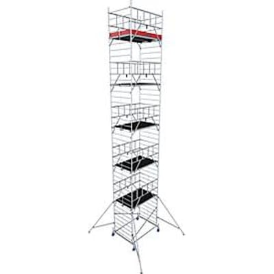 Krause ProTec XXL aluminium rolsteiger, 200 kg/m², TÜV-gekeurd, geremde wielen, L 2000 x B 1400 x H 12300 mm