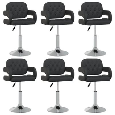 vidaXL - Eetkamerstoelen - draaibaar - 6 - st - kunstleer - zwart