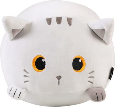 I-total - Kussen de witte kat - wit - kinderkussen - kussen Kinderkamer - Fun kussens - Sierkussen- zacht kinderkussen - pluche kinderkussen