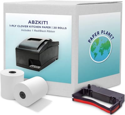 57mm Thermisch Papier voor POS Kassa Printers - 20 Rollen en 1 Inktlint