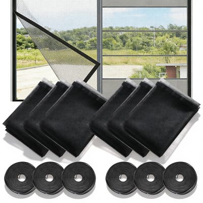 Dailygoods- Vliegengaas Verstelbaar - Muggennet - Insectengaas - Zelfklevend - 6 Stuks - 130 x 150 cm - Wasbaar en Herbruikbaar - Muggenhor
