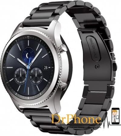 DrPhone RVS bandje - Samsung Gear S3 - Zwart