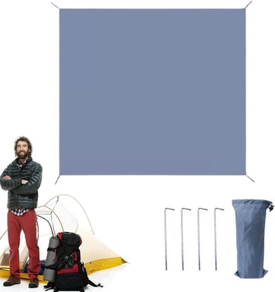 Tent Grondzeil - Waterdichte Tarp - Outdoor Activiteiten - Scheurvast Oxford Doek - 210x210 cm - Grijs