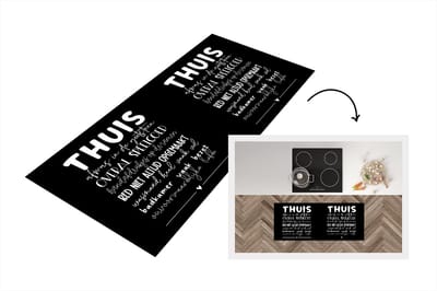 Keukenloper - Loper keuken - Quotes - Thuis - Hartjes - 120x50 cm - Keukenloper vinyl