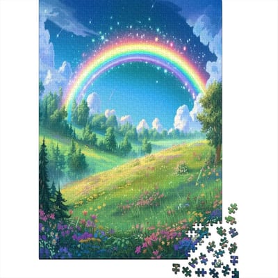Regenboog Puzzel - 1000 Stukjes - Ontspanning Thuis - Premium Gerecycled Karton - 75 x 50 cm