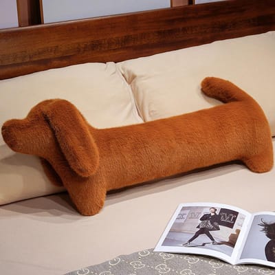50-110 Cm Lange Dashond Pluche Kussen Zacht Kussen Knuffeldier Pop Slaapkamer Bank Woondecoratie 50cm bruin