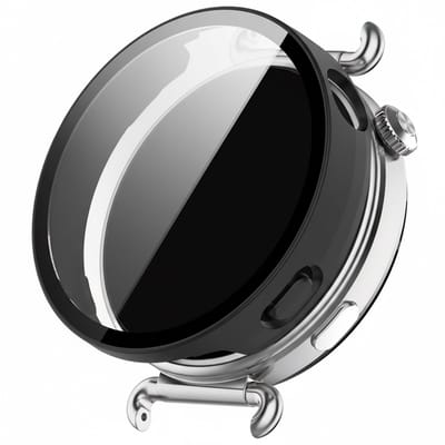 Watch case screenprotector - geschikt voor Huawei Watch GT6 41mm - hoesje - gehard glas - GT 6 41mm - volledige bescherming - mat zwart