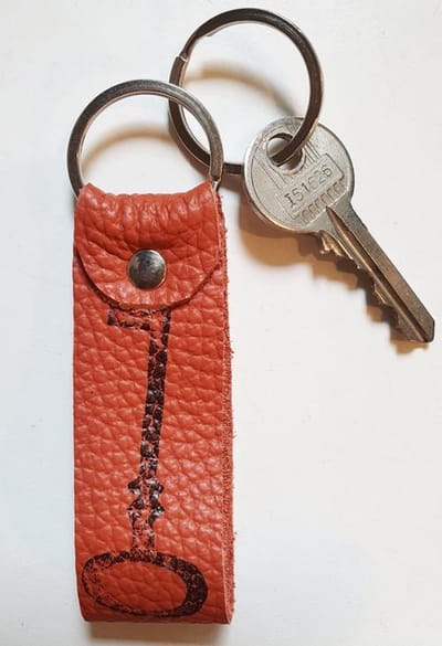 Toetie & Zo Handgemaakte Leren Sleutelhanger Oranje Key, sleutelhouder, leder, handgemaakt