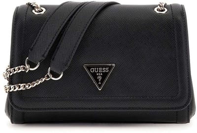 GUESS schoudertas Noelle II Convertible Xbody Flap Bag Black zwart