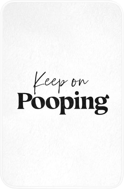 WC mat 40x60 cm - Antislip - Spreuken - Keep on pooping - Wit - Quotes - Toiletmat - Vloermat - Douchemat - Toilet tapijt - Toiletmatten