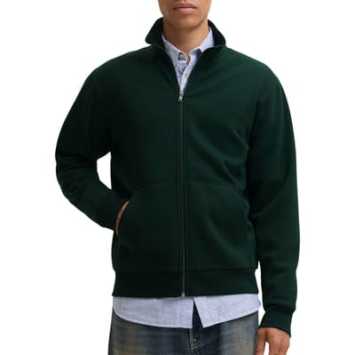 JACK & JONES Bradley sweat ziphigh neck regular fit - heren sweatvest katoenmengsel met opstaande boord met rits - groen (scarab)