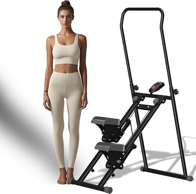 Verticale Climber - Fitness Fiets - Full Body Workout - Verstelbare Hellingen - 86 x 56 x 133 cm - Zwart