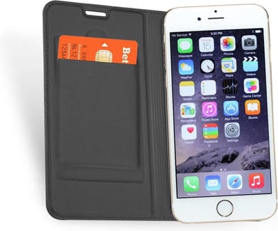 Hoesje geschikt voor Apple iPhone 6 Plus / 6s Plus - Kunstlederen Wallet Hoesje Grijs - 360 Graden Beschermend Telefoonhoesje
