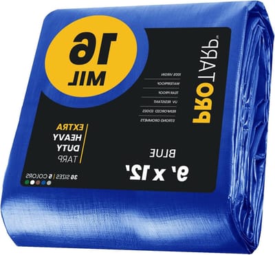Waterproof Zeil - Afdekzeil Beschermzeil - Spullen Afdekken - Versterkte Randen - 2.75m x 3.65m - Blauw