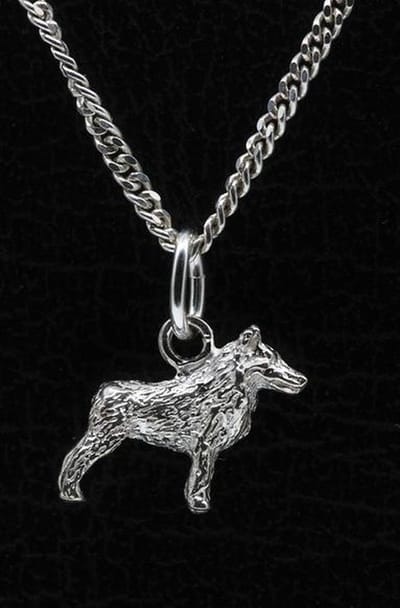 Zilveren Schipperke ketting hanger - klein