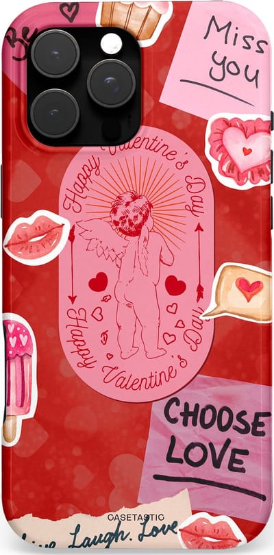 Casetastic Hoesje Geschikt voor Apple iPhone 16 Pro Max Magsafe - Stijlvolle Beschermende Duo-layer Case - Love Valentine Cupido - Love you forever - Valentijn