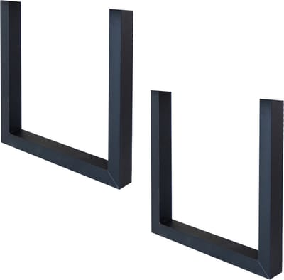 Set van 2 metalen tafelpoten U-frame zwart