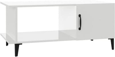 Salontafel - Bijzettafel Koffietafel - Woonkamer Inrichten - Hoogglans Afwerking - 90x50x40 cm - Wit