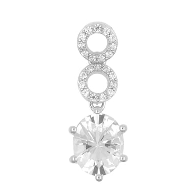 Cavill - Zilveren Hanger 925 Sterling Zilver - 2 232 ct Ovale Danburiet & 0 257 ct Cambodjaanse Zirkon - Elegant 25x9 mm