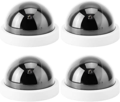 4 Stuks Dome Beveiligingscamera Set met Knipperende LED Imitatie CCTV