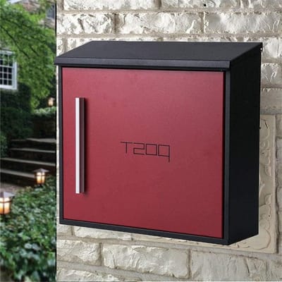 Brievenbus Muur - Postbak Muur - Veilig Post Ontvangen - Afsluitbaar Met Sleutel - 36.5x9.6x37cm - Rood
