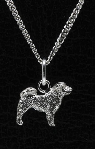 Zilveren Tibetaanse spaniel ketting hanger - klein