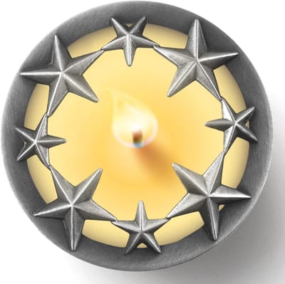 Geurkaarsdeksel met Lampshade, Verbetert de Brandduur en Sfeer, Perfecte Kaarsaccessoires voor Feestjes en Cadeaus voor Vrouwen (Sterren Zilver)