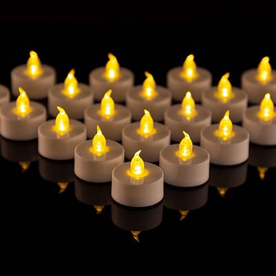 Vlamloze LED-theelichtjes – Realistische Flikkerende Kaarsen voor Feesten en Decoratie – Set van 50 Stuks
