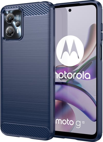 Coverup Hoesje - Geschikt voor Motorola Moto G13 / G23 Hoesje - Coverup Armor Brushed TPU Back Cover - Blauw