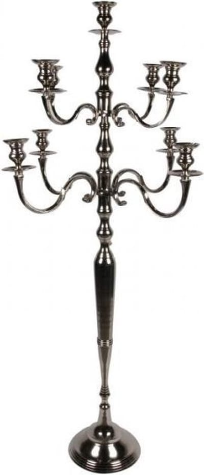 Baroque - Kandelaar - Kandelaar 9-Arms 182 cm - Zilver - Aluminium - 182x80x80 - Aluminium