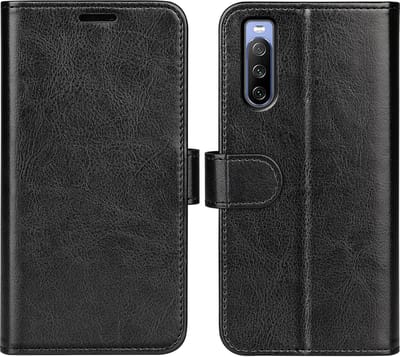MobyDefend Hoesje - Geschikt voor Sony Xperia 5 IV - Wallet Book Case (Sluiting Achterkant) - Zwart