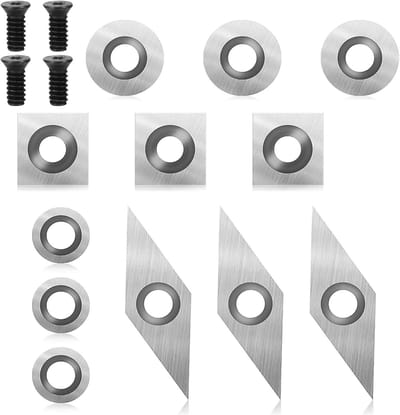 Carbide Platen Set - Draaibank Gereedschap - Metaal Draaien - Hoge Slijtvastheid - Set van 10 - Zilverkleurig