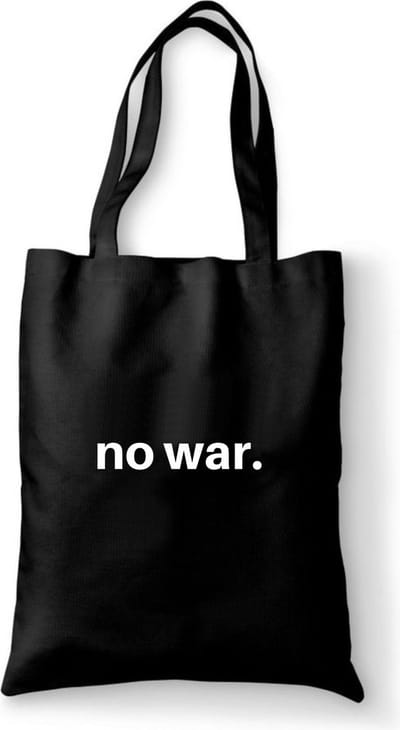 Katoenen tas met tekst NO WAR - Sinterklaas cadeautjes - Kerstcadeautjes - Sinterklaasgeschenken - Kerstgeschenken - Cadeau vrouw - Cadeau Man