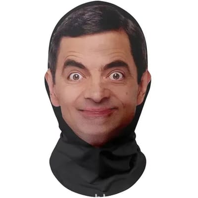 3D Meneer. Bonenmasker Grappig Gezicht Bedrukt Hoofddoek Beroemd Persoon IJszijde Zonnescherm Hoofdmaker Halloween Cosplay