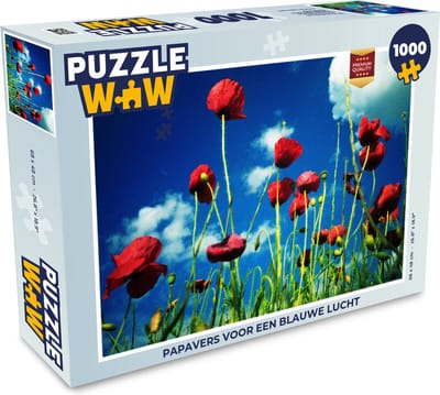 Puzzel Papavers voor een blauwe lucht - Legpuzzel - Puzzel 1000 stukjes volwassenen