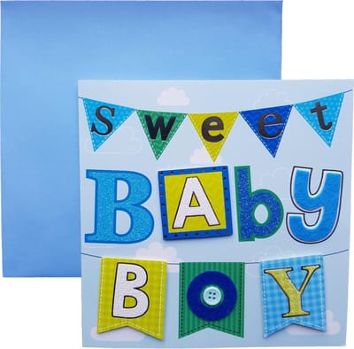 Wenskaart Geboorte Jongen Sweet Baby boy