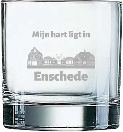 Gegraveerde Whiskeyglas 38cl Enschede